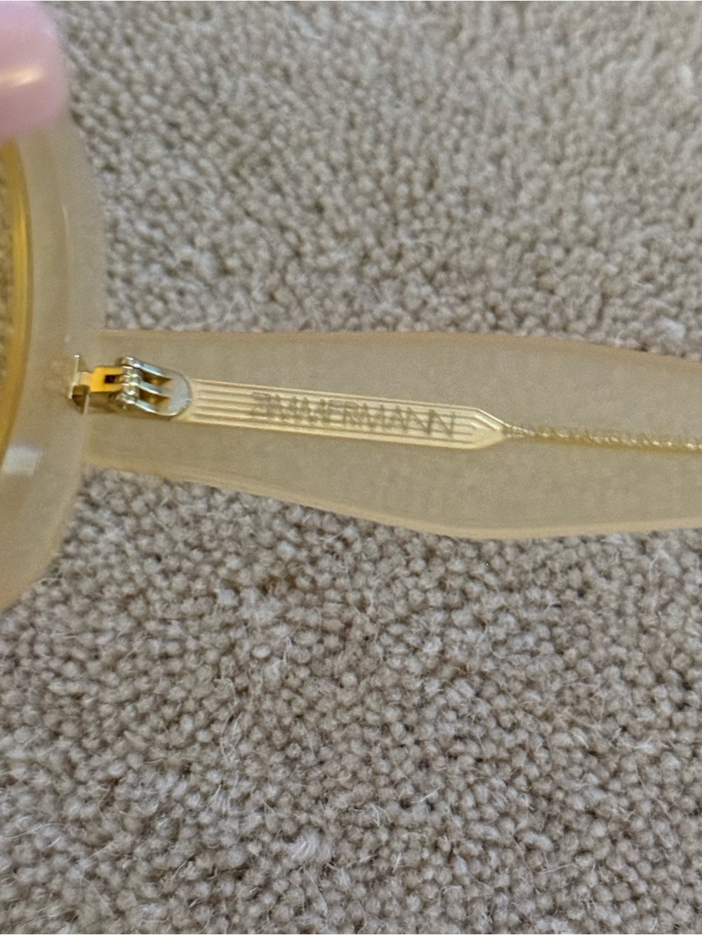Zimmermann Cream Transparent Round Sunglasses with Yellow Lenses - Picture 4 of 4